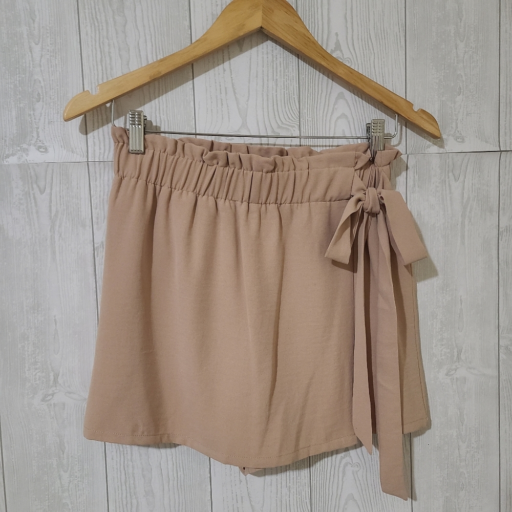 Naked Zebra Nude Beige Skort with Side Tie